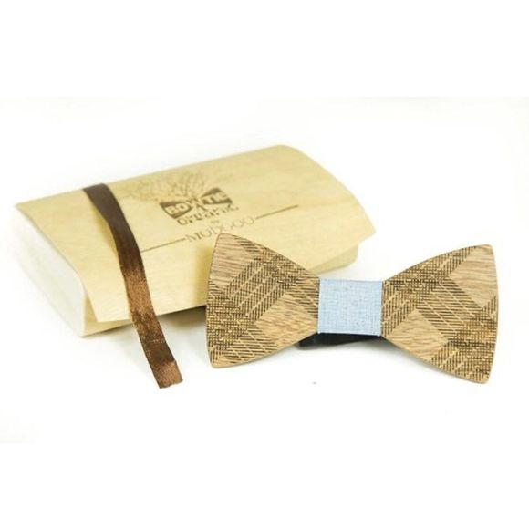 Gorgeous Wood Bowtie Modgoo Light Blue farher day - Picture 1 of 4